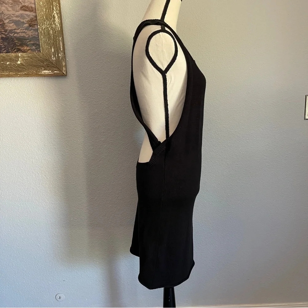 Sexy Open Back Black Knit Tank Dress M - Picture 3 of 8